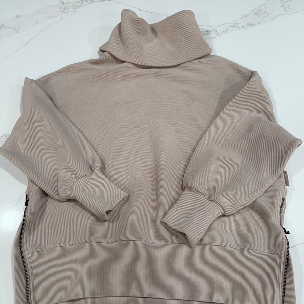 Varley Taupe Turtleneck Sweater